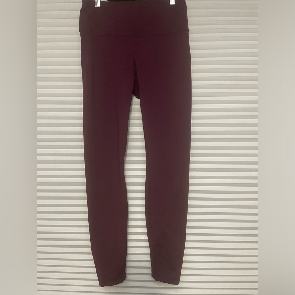 Yogalicious Lux High Waist Elastic Free ankle Legging Mauve Wine Color.